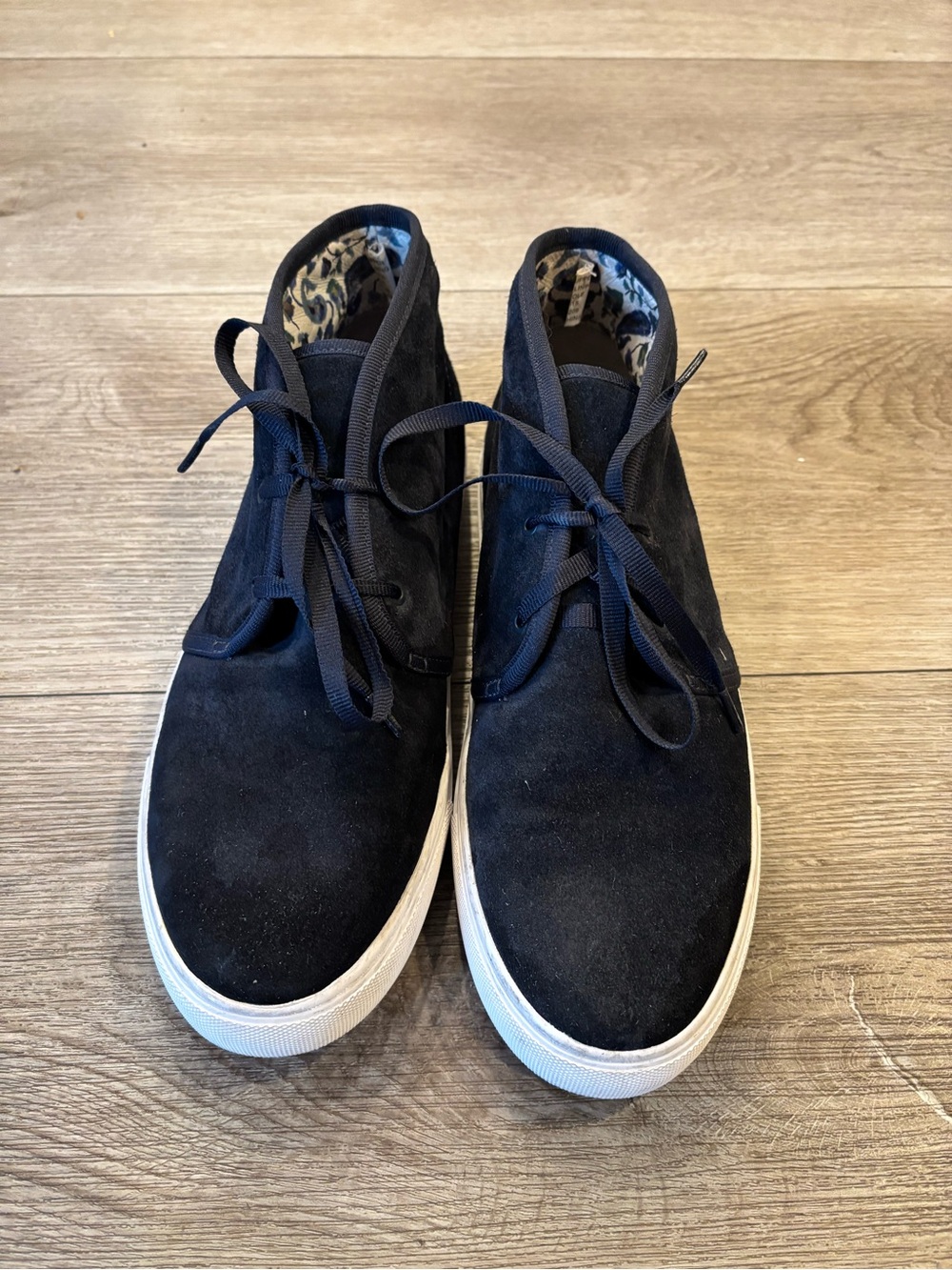 Tory Burch Navy Suede Lace-Up Sneakers